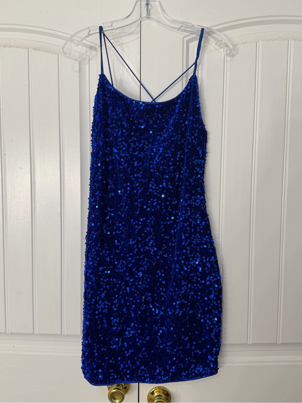 Royal Blue Sequin Slip Dress